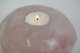 Teelicht Rosenquarz poliert