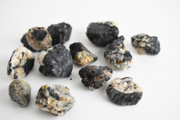 Black tourmaline rough stones
