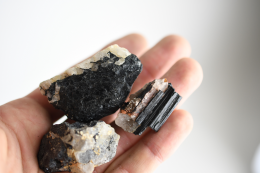Black tourmaline rough stones