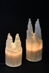Selenit Twin Lampe ca. 40 cm