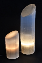 Selenit�Lampe Zylinder Sky ca. 20 cm