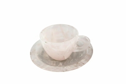 Mineralien Tasse mit Unterteller poliert