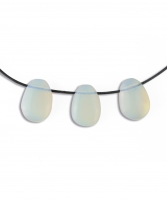 Opalith Trommelsteine flach gebohrt 5-er Set