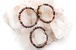 Petrified wood bead bracelet 6 mm