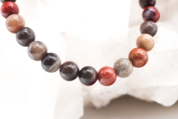 Petrified wood bead bracelet 6 mm