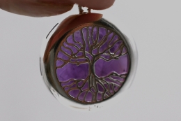 Lebensbaum Anh�nger mit verschiedenen Mineralien 925er Silber