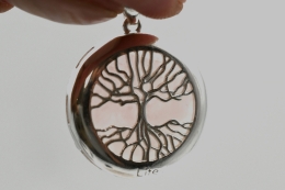 Lebensbaum Anh�nger mit verschiedenen Mineralien 925er Silber