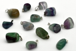 Rainbow Fluorite Tumbled Stone Pendant