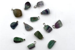 Regenbogenfluorit Trommelstein Anh�nger