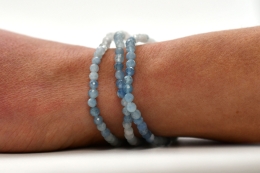 Aquamarin facettiert Kugelarmband 4 mm