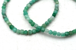 Emerald Cube Bracelet Faceted 4 mm
