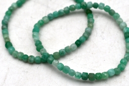 Emerald Cube Bracelet Faceted 4 mm