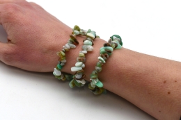 Chrysopras Splitterarmband 3-er Set