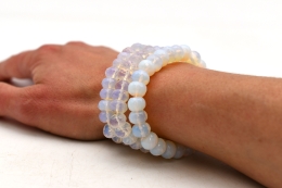 Opalith (synthetisch) Button Armband facettiert 10 mm