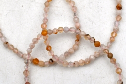 Cherry Chalcedony Bead Bracelet faceted 4 mm