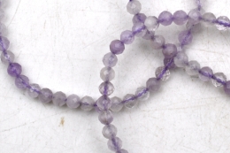 Lavender Quartz Bead Bracelet faceted 4 mm