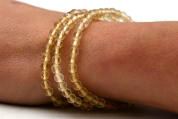 Lemonquarz Kugel Armband facettiert 4 mm