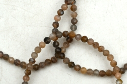 Moonstone Gray Bead Bracelet faceted 4 mm