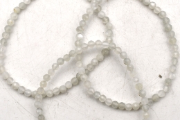 Moonstone White Bead Bracelet faceted 4 mm