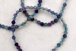 Regenbogenfluorit Kugelarmband facettiert 4 mm