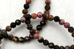 Rhodonite Bead Bracelet faceted 4 mm