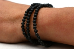 Schungit Kugel Armband facettiert 4 mm