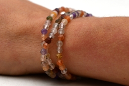 Cacoxenit (Super Seven) Kugel Armband facettiert 4 mm