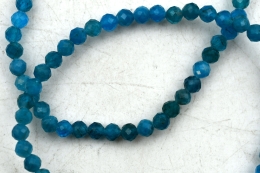 Apatite Blue (Light or Dark) Bead Bracelet faceted 4 mm