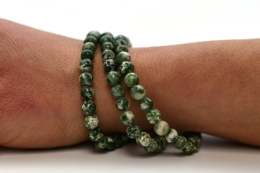 Tree Agate Bead Bracelet 6 mm