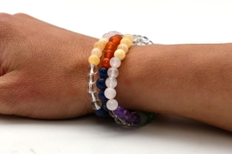 Chakra Kugel Armband 6 mm