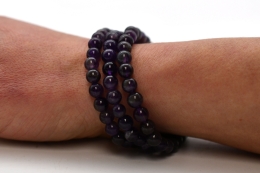 Amethyst Bead Bracelet 6 mm