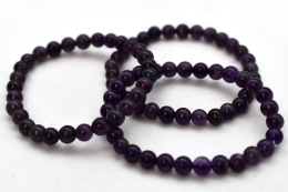 Amethyst Bead Bracelet 6 mm