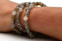Labradorite Bead Bracelet Facetted 6 mm