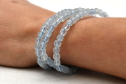 Aquamarine Extra Quality Cube Bracelet faceted 4 mm