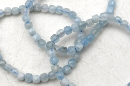 Aquamarin W�rfel Armband facettiert 6 mm