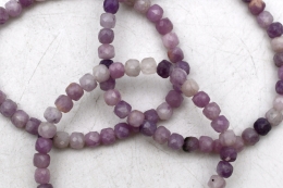 Lepidolite Cube Bracelet faceted 4 mm