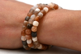 Moonstone multi Cube Bracelet faceted 6 mm