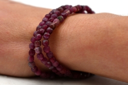 Rubellite Cube Bracelet faceted 4 mm