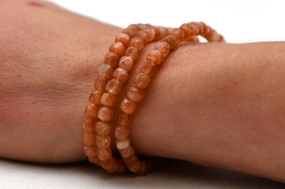 Sunstone Cube Bracelet faceted 4 mm / 6 mm