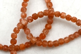 Sunstone Cube Bracelet faceted 4 mm / 6 mm