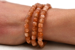 Sunstone Cube Bracelet faceted 4 mm / 6 mm