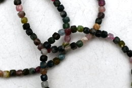 Tourmaline Multi Cube Bracelet faceted 4 mm