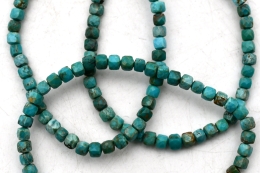 Turquoise Cube Bracelet faceted 4 mm