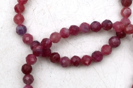 Turmalin pink Kugel Armband facettiert 6 mm