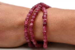 Turmalin pink extra-Qulit�t W�rfel Armband facettiert 4 mm