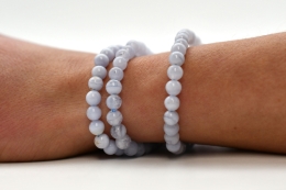 Chalcedony Bead Bracelet 6 mm