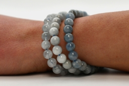 Aquamarin Kugelarmband 8 mm