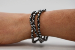 Silicium Kugelarmband facettiert 4 mm