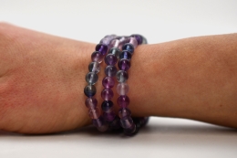 Rainbow Fluorite Bead Bracelet 6 mm