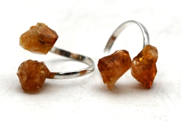 Citrin (gebrannt) Spitzen Ring 925er Silber